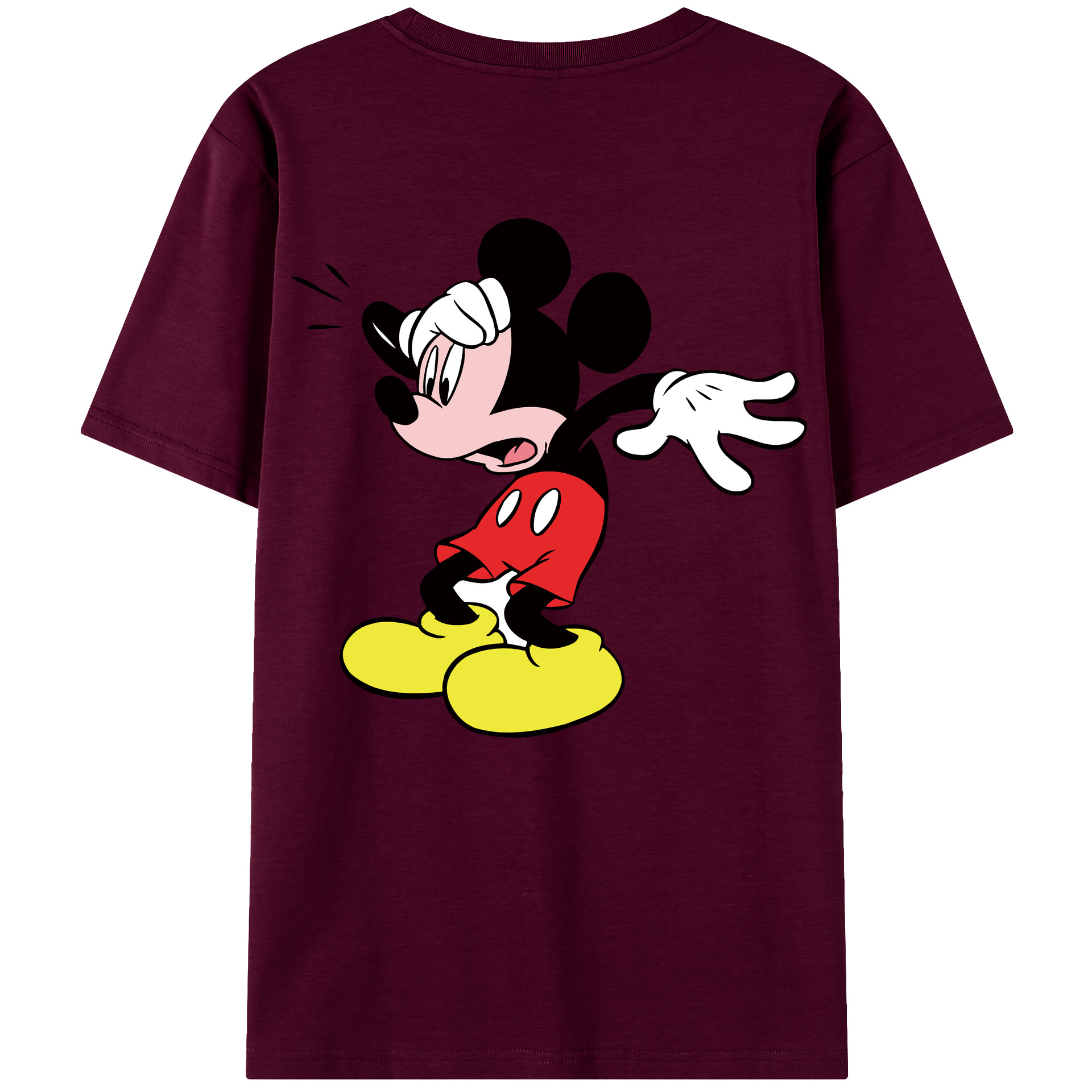 ミッキーマウス Mickey Mouse レディース半袖Tシャツ(バックプリント)